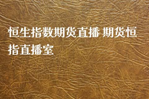 恒生指数期货直播 期货恒指直播室