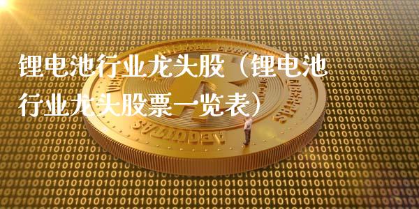 锂电池行业龙头股（锂电池行业龙头股票一览表）