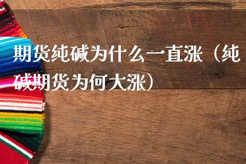 期货纯碱为什么一直涨（纯碱期货为何大涨）