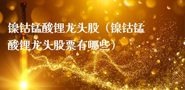 镍钴锰酸锂龙头股（镍钴锰酸锂龙头股票有哪些）