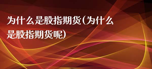 为什么是股指期货(为什么是股指期货呢)