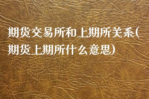 期货交易所和上期所关系(期货上期所什么意思)