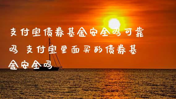 支付宝债券基金安全吗可靠吗 支付宝里面买的债券基金安全吗