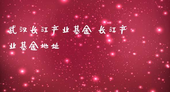 武汉长江产业基金 长江产业基金地址