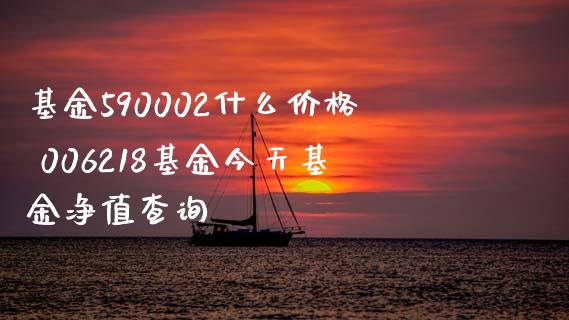 基金590002什么价格 006218基金今天基金净值查询