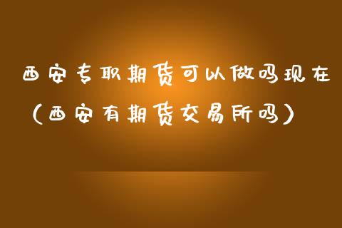 西安专职期货可以现在（西安有期货交易所吗）