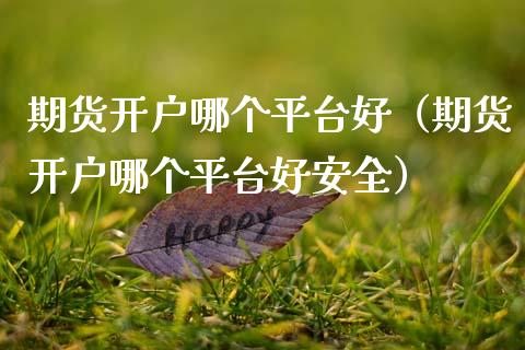 期货开户哪个平台好（期货开户哪个平台好安全）