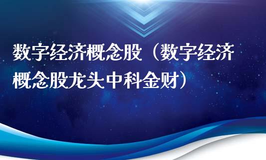 数字经济概念股（数字经济概念股龙头中科金财）