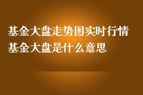 基金大盘走势图实时行情 基金大盘是什么意思