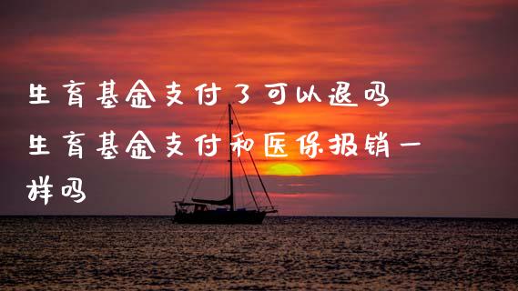 生育基金支付了可以退吗 生育基金支付和医保报销一样吗_基金理财_第1张_宇龙理财网 生育基金支付了可以退吗 生育基金支付和医保报销一样吗_https://www.dglong8.com_基金理财_第1张