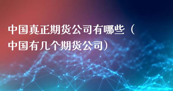 中国真正期货公司有哪些（中国有几个期货公司）