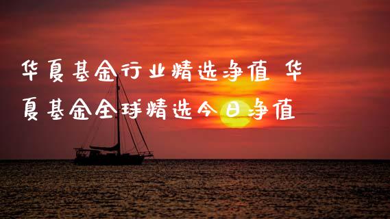 华夏基金行业精选净值 华夏基金全球精选今日净值