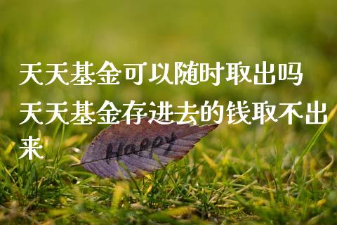 天天基金可以随时取出吗 天天基金存进去的钱取不出来