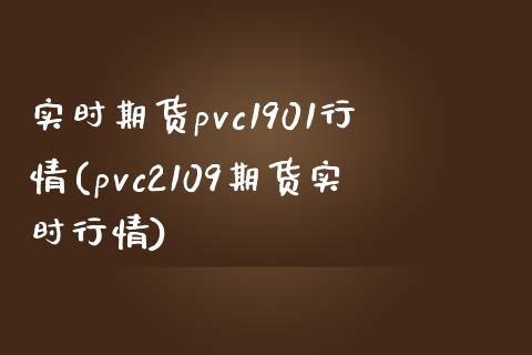 实时期货pvc1901行情(pvc2109期货实时行情)