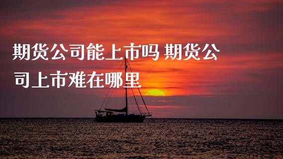 期货公司能上市吗 期货公司上市难在哪里