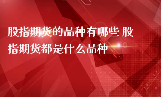 股指期货的品种有哪些 股指期货都是什么品种_内盘期货_第1张_宇龙理财网 股指期货的品种有哪些 股指期货都是什么品种_https://www.dglong8.com_内盘期货_第1张