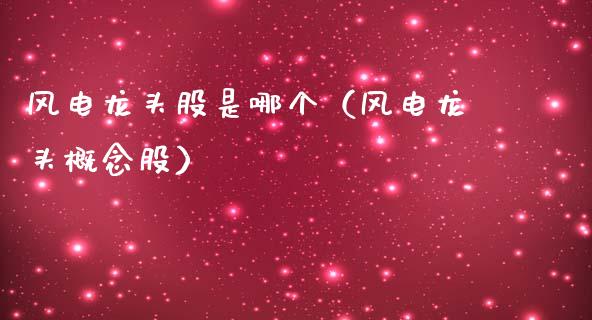 风电龙头股是哪个（风电龙头概念股）_https://www.dglong8.com_财经要闻_第1张