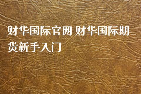 财际 财际期货新手入门