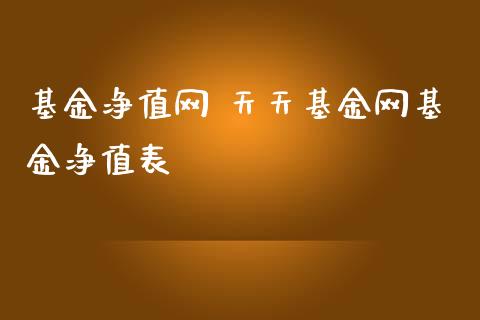 基金净值网 天天基金网基金净值表