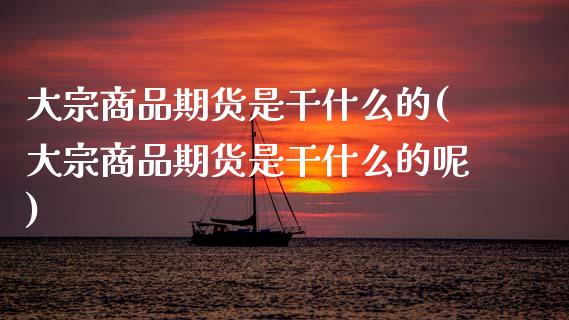 大宗商品期货是干什么的(大宗商品期货是干什么的呢)