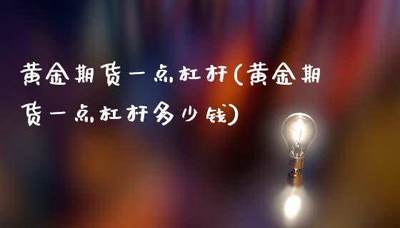 黄金期货一点杠杆(黄金期货一点杠杆多少钱)