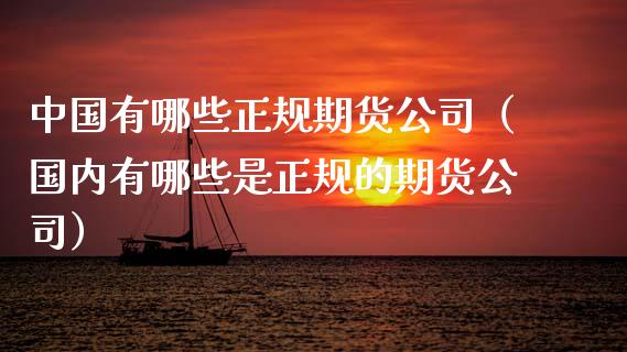 中国有哪些正规期货公司（国内有哪些是正规的期货公司）