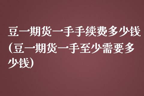 豆一期货一手手续费多少钱(豆一期货一手至少需要多少钱)