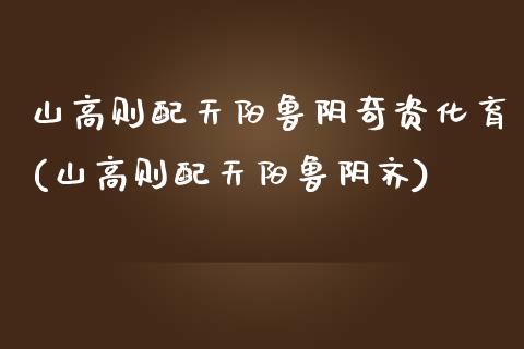 山高则配天阳鲁阴奇资化育(山高则配天阳鲁阴齐)