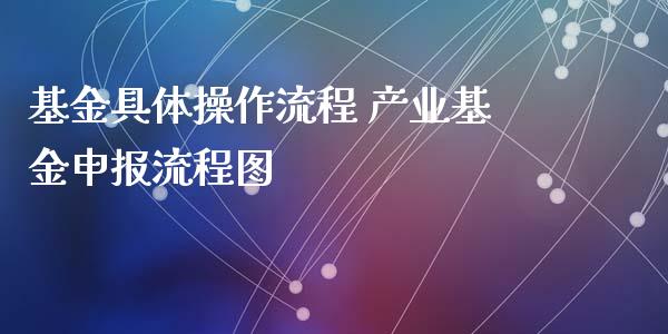 基金具体操作流程 产业基金申报流程图