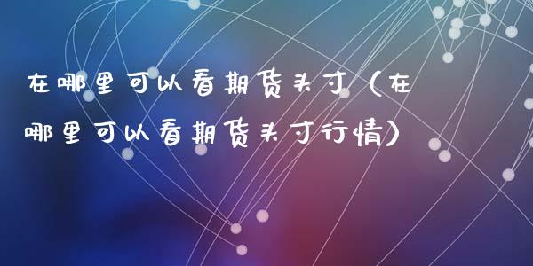 在哪里可以看期货头寸（在哪里可以看期货头寸行情）