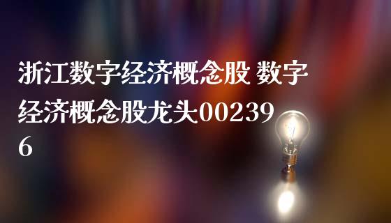 浙江数字经济概念股 数字经济概念股龙头002396