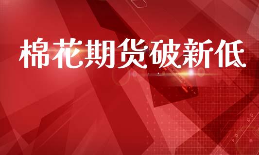 棉花期货破新低