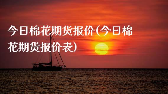 今日棉花期货报价(今日棉花期货报价表)