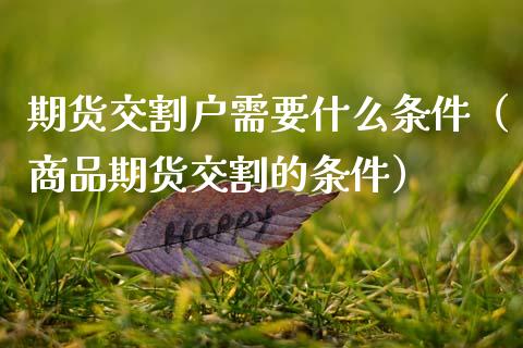 期货交割户需要什么条件（商品期货交割的条件）