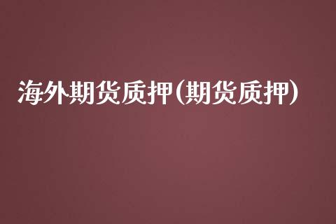 海外期货质押(期货质押)