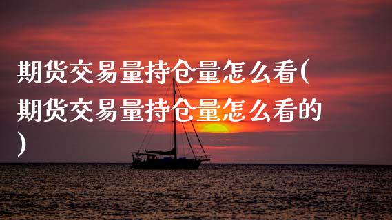 期货交易量持仓量怎么看(期货交易量持仓量怎么看的)