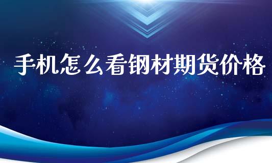 手机怎么看钢材期货价格
