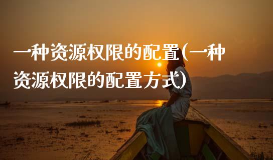 一种资源权限的配置(一种资源权限的配置方式)