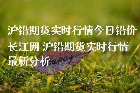 沪铅期货实时行情今日铅价长江网 沪铅期货实时行情最新分析