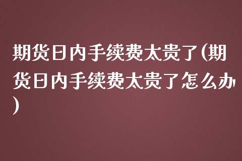 期货日内手续费太贵了(期货日内手续费太贵了怎么办)