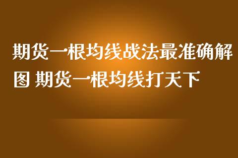 期货一根均线战法最准确解图 期货一根均线打天下