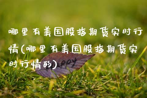 哪里有美国股指期货实时行情(哪里有美国股指期货实时行情的)