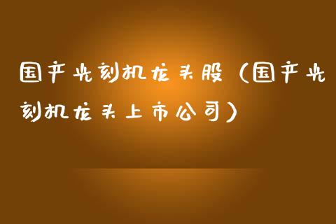 国产光刻机龙头股（国产光刻机龙头上市公司）