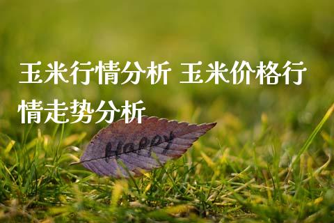 玉米行情分析 玉米价格行情走势分析