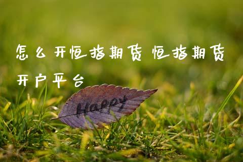 怎么开恒指期货 恒指期货开户平台