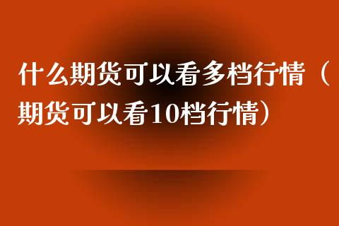 什么期货可以看多档行情（期货可以看10档行情）