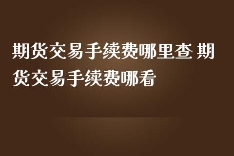 期货交易手续费哪里查 期货交易手续费哪看_理财百科_第1张_宇龙理财网 期货交易手续费哪里查 期货交易手续费哪看_https://www.dglong8.com_理财百科_第1张
