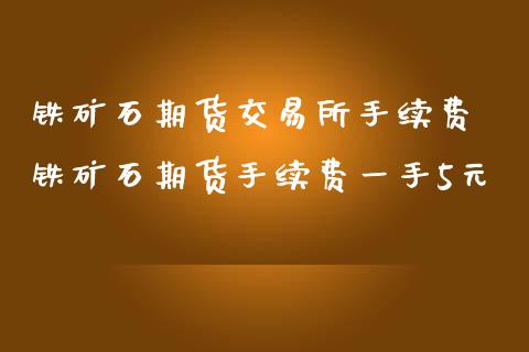 铁矿石期货交易所手续费 铁矿石期货手续费一手5元
