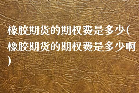 橡胶期货的期权费是多少(橡胶期货的期权费是多少啊)