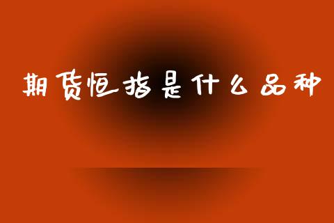 期货恒指是什么品种